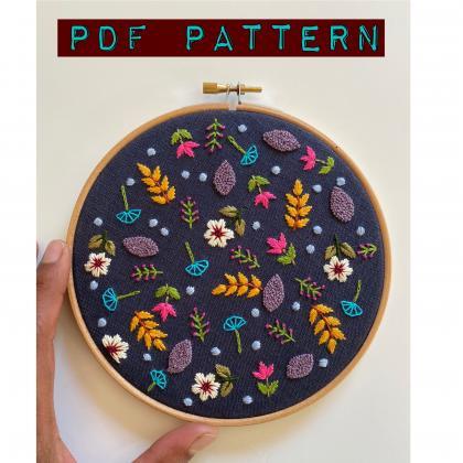 Ditsy Print Floral Pdf Pattern Diy Embroidery..