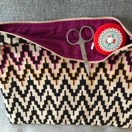 Hand Embroidered And Handmade Toiletry Pouch..