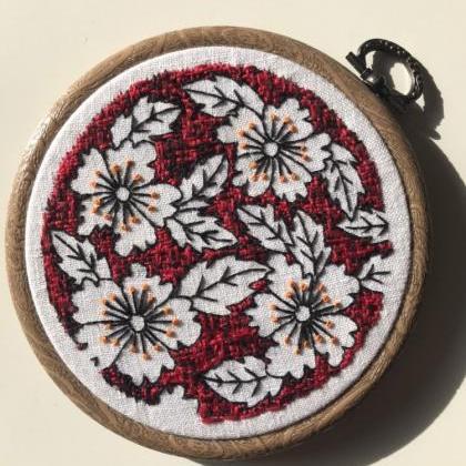 Red Pottery inspired hand embroider..