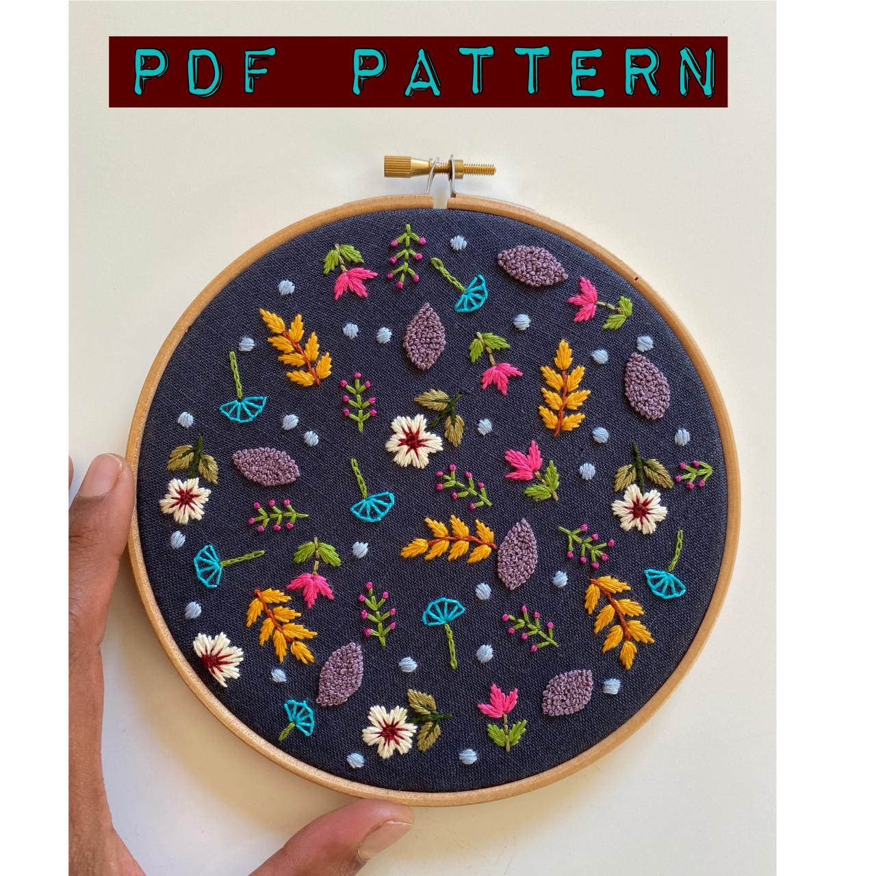 Ditsy Print Floral Pdf Pattern Diy Embroidery Pattern
