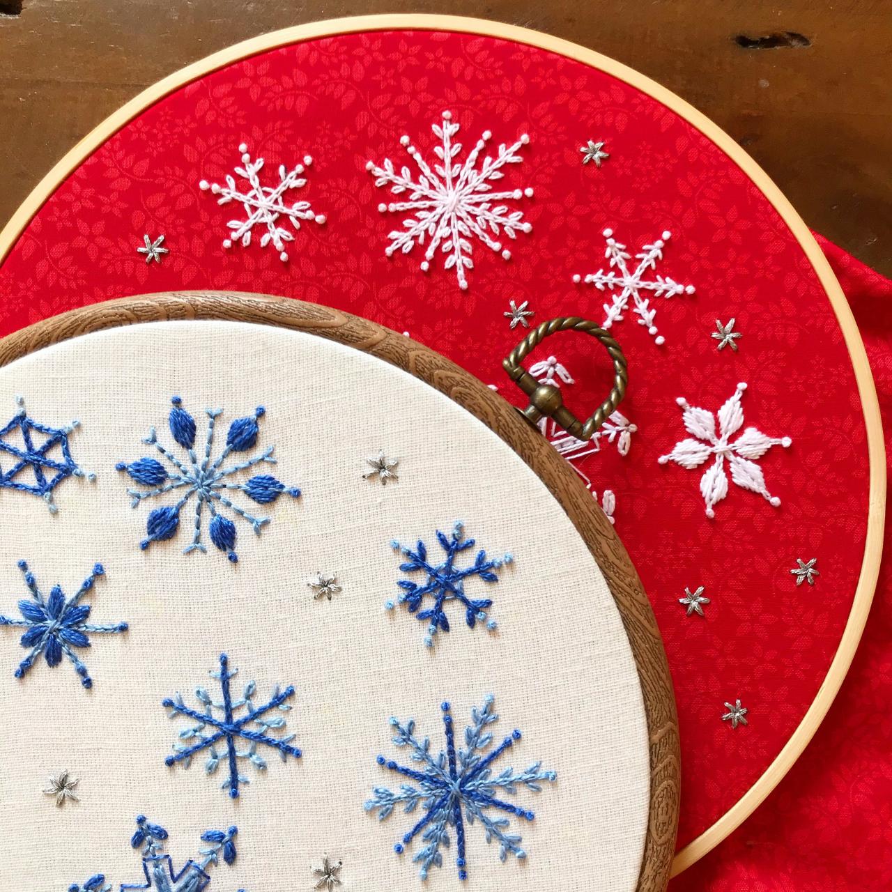 ORIGINAL snowman and snowflakes Christmas winter festive season themed embroidered hoop