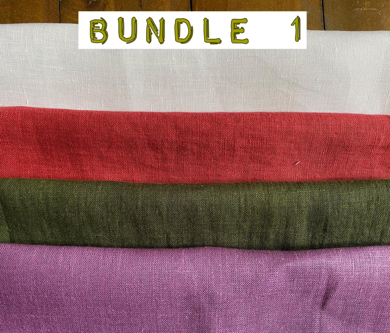 Pre Cut Linen Fabric Bundles For Embroidery In Different Colours